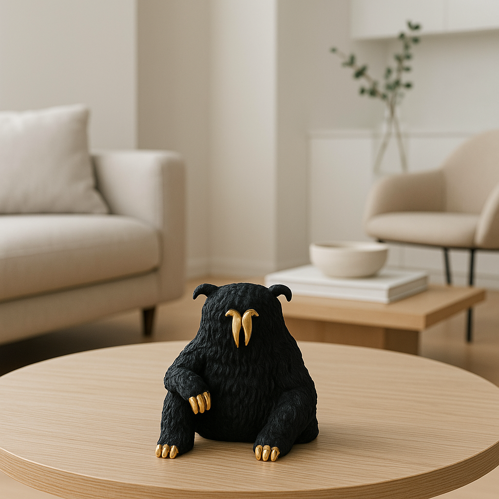 Chimera - Black Creature Sculpture