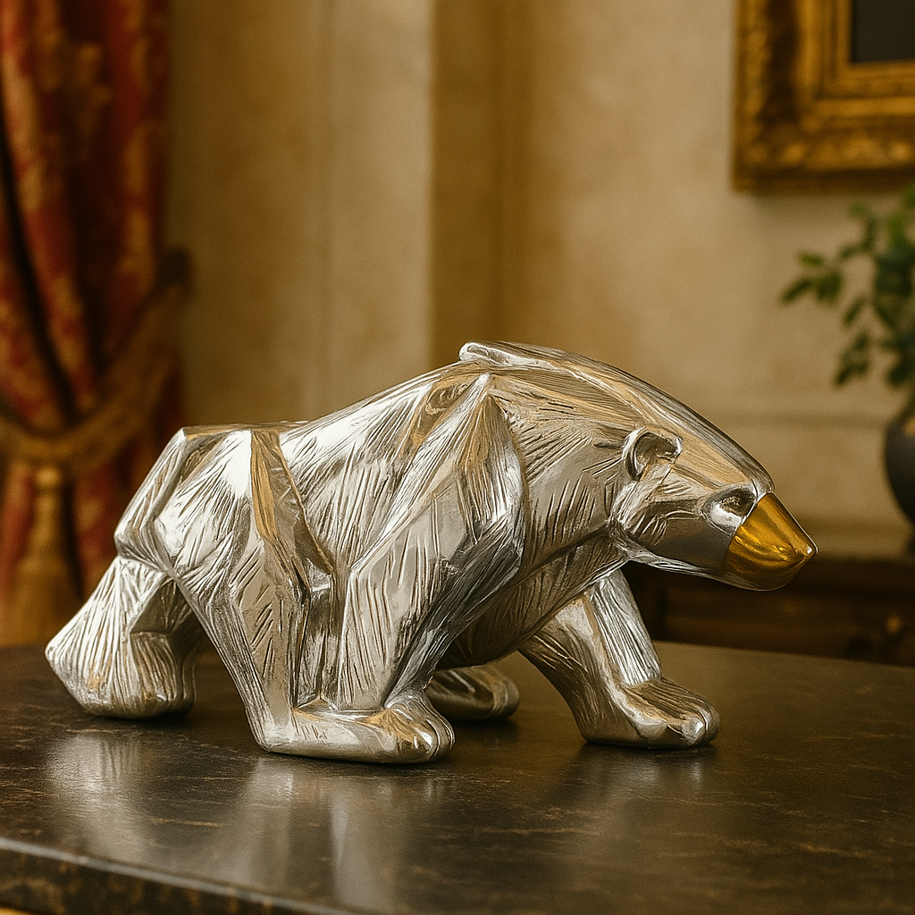 Glacier - Metallic Bear Sculpture
