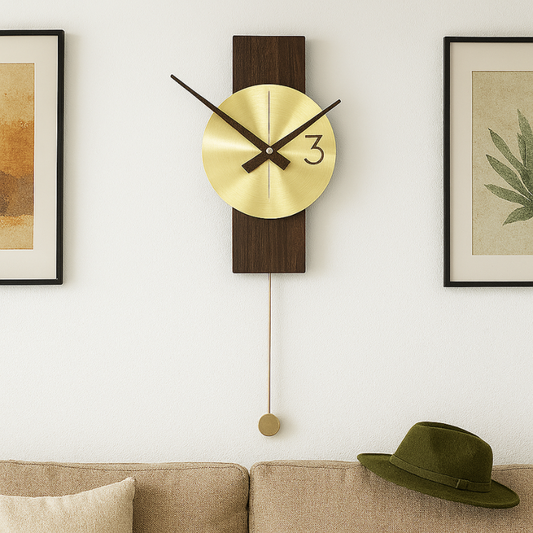 Gilded Ray Pendulum Clock