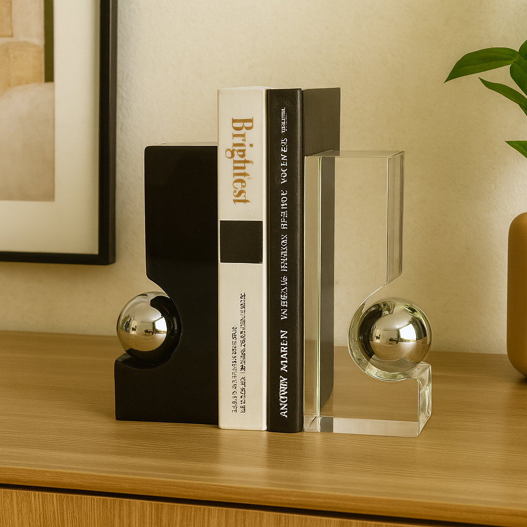 Eclipse Crystal Sphere Bookends
