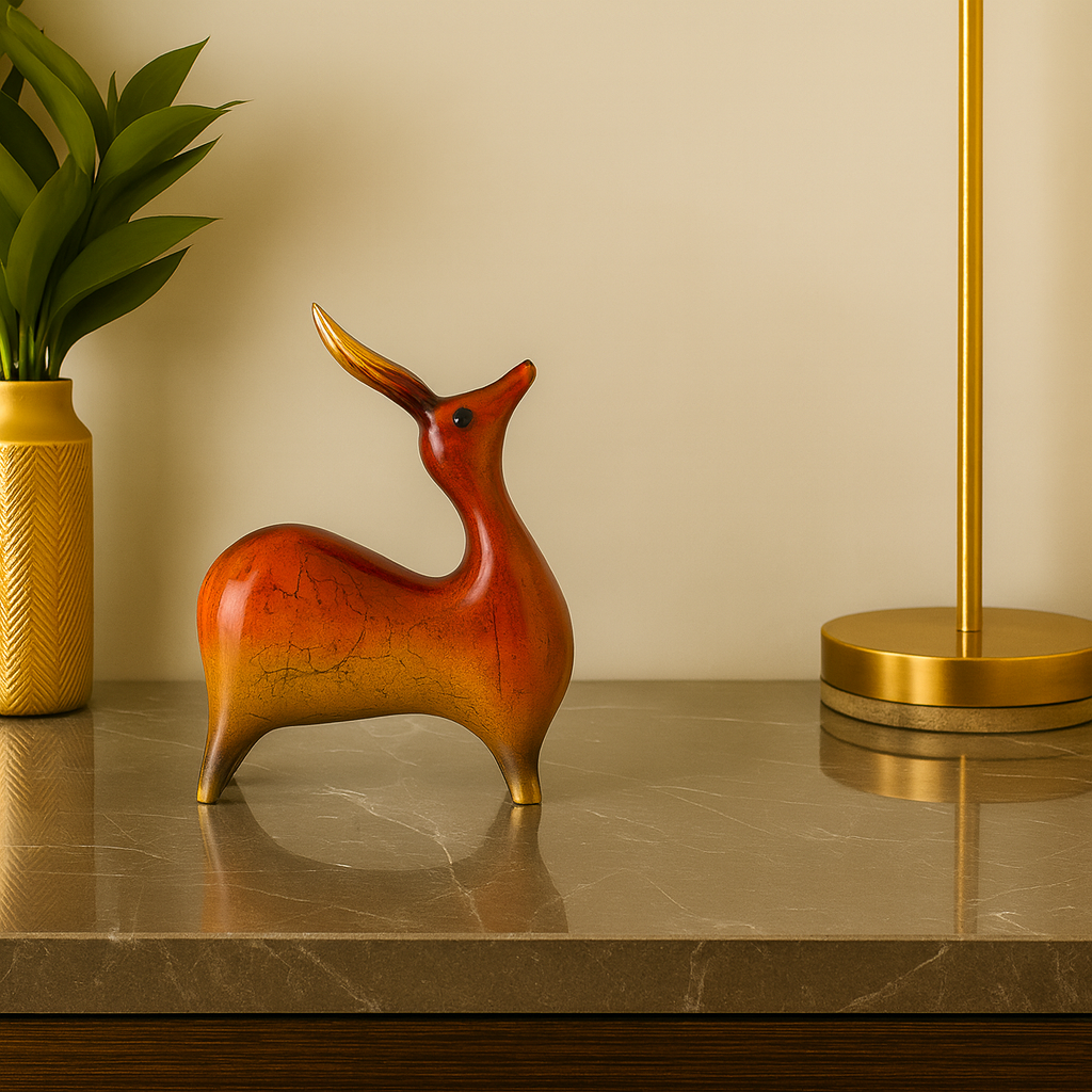 Majestic Resin Deer Figurine Pair