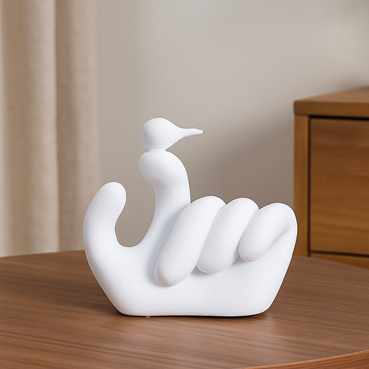 Nestled Hand Bird Sculpture