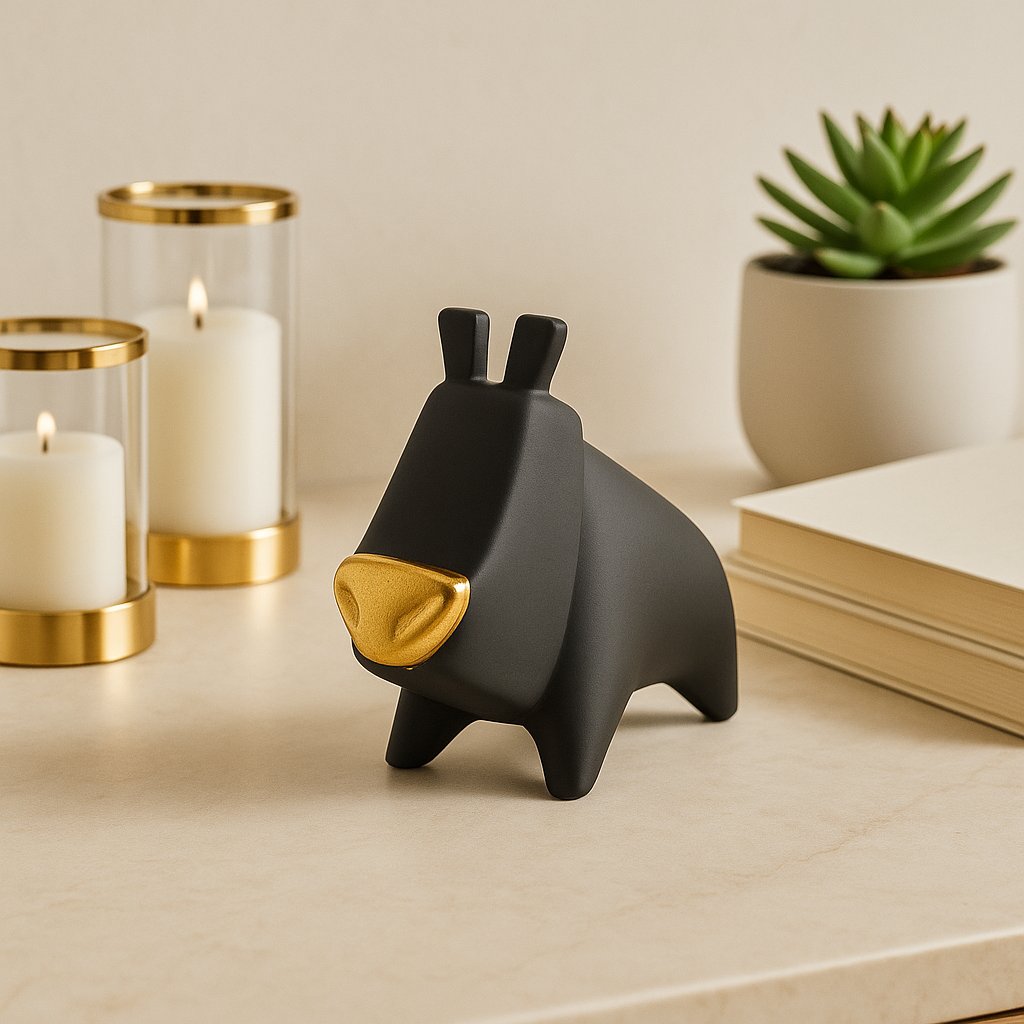 Tusker - Black Rhino Sculpture