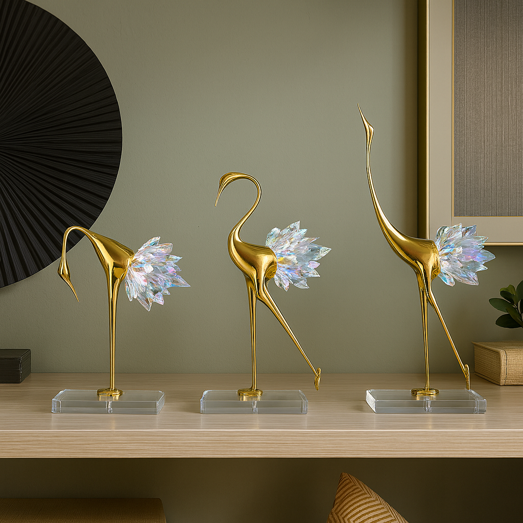 Golden Crystal Birds