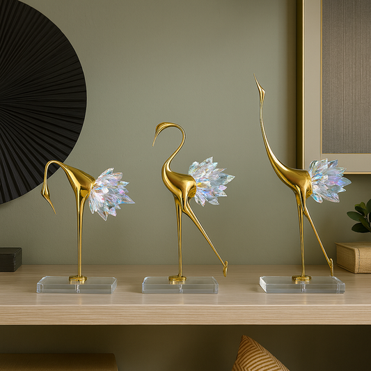 Golden Crystal Birds