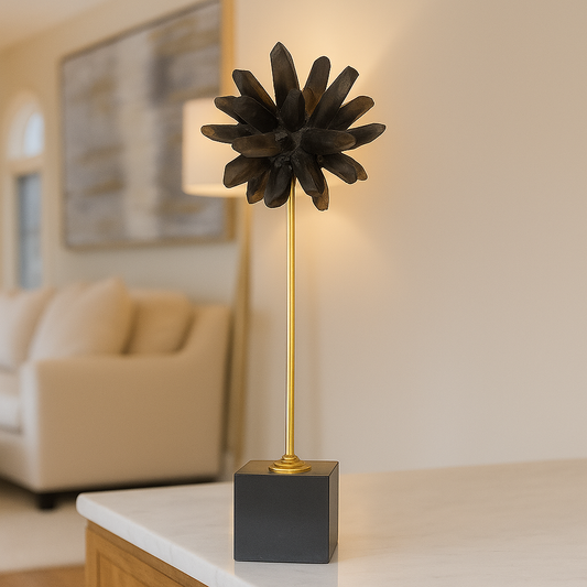 Asteria - Black Crystal Flower Sculptures