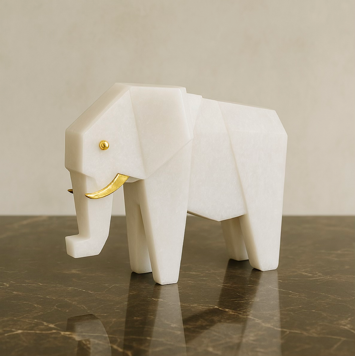 Origami - White Elephant Sculpture
