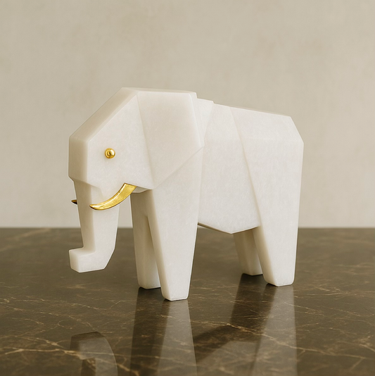 Origami - White Elephant Sculpture