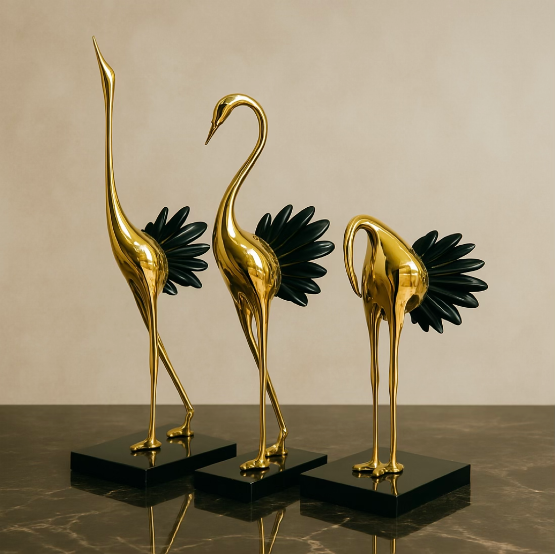 Aurelian - Golden Crane Sculptures