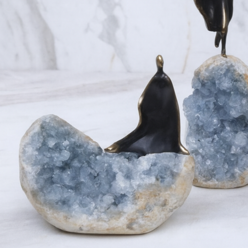 Kyanite Cloaked Figure Trio