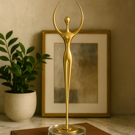 Golden Ascent Abstract Sculpture