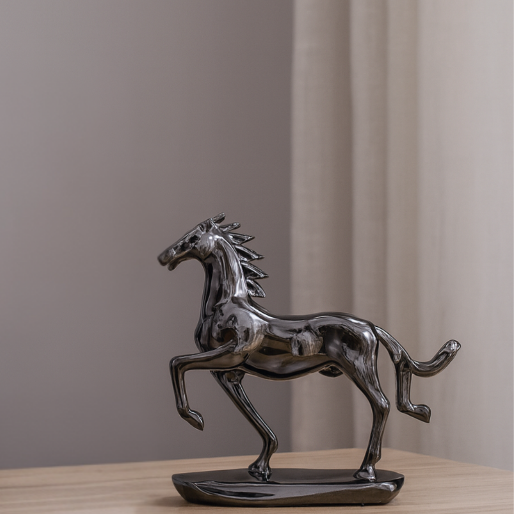 Stallion - Black Horse Sculpture