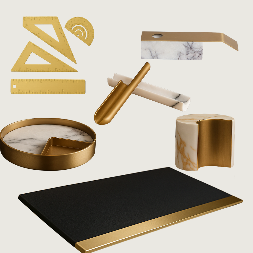 Office Desk Set-Gold
