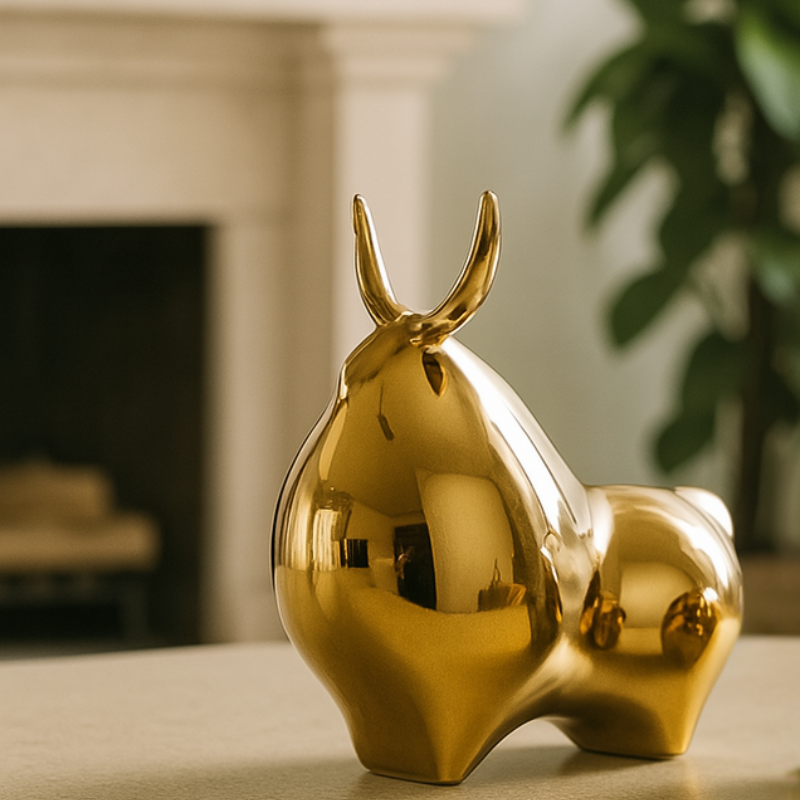 Taurus - Golden Bull Sculptures (SET)