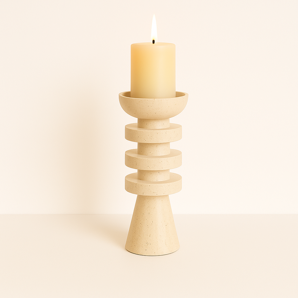 Tiered Stone Candleholders
